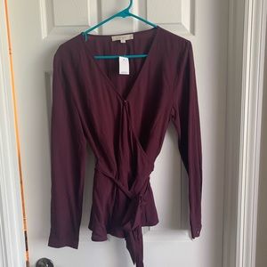 Loft Purple long sleeve peplum top